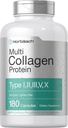 Horbäach Multi Collagen Protein 2000 mg  180 Capsules  durable Hydrolyzed Collagen Tipo I, II, III, V, X Silencio Keto &amp; Paleo Friendly, Non-GMO, Gluten Free Supplement
