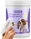 HICC PET Ear Limpiador de labios para perros &amp; gatos, Vet-Recomendado tratamiento de la infección del oído para aliviar la inflamación, quitar la cera, la mugre " Stop Smelly, no irritante, 50ct(Coco olor)