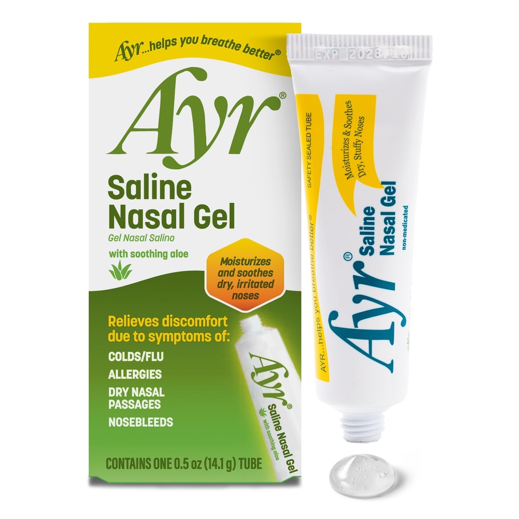 Ayr Saline Nasal Gel, With Soothing Aloe, 0.5 Ounce Tube (Pack of 1)
