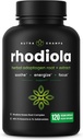 Rhodiola Rosea Suplemento 600mg Silencio 120 Vegan Capsules Silencio Rhodiola Rosea Extracto para la energía, Stress Relief, Mood y Focus