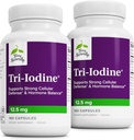 Terry Naturalmente Tri-Iodine - Ayuda a la salud tiroidea con Iodide de Potasio & Iodide de Sodio - Ayuda equilibrio hormonal con yodo molecular de Kelp - Brain & Energy Support - 12.5mg, 180 cápsulas (Pack de 2)