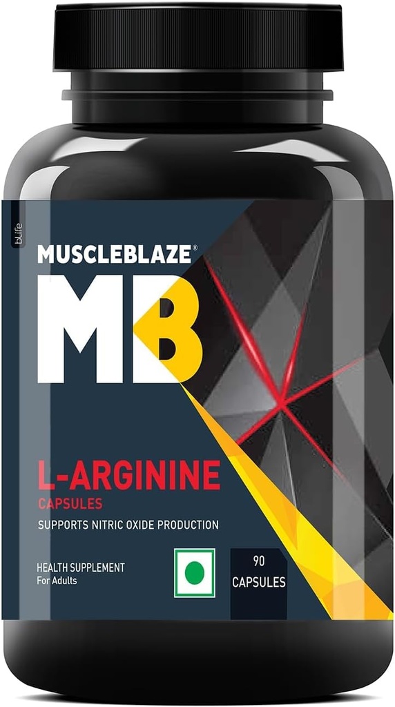 Genérico L-Arginine, soporta la producción de óxido nítrico, paquete de 90 cápsulas