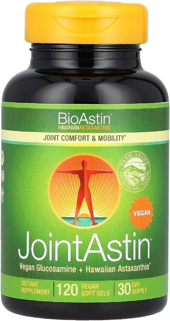 Nutrex Hawaii JointAstin - 12 mg, 120 Softgels - Suplemento de soporte conjunto con Glucosamina &amp; BioAstin Hawaiian Astaxanthin - Farm-Direct Antioxidant Supplement Joint, Eye, Skin & Immune System Health*