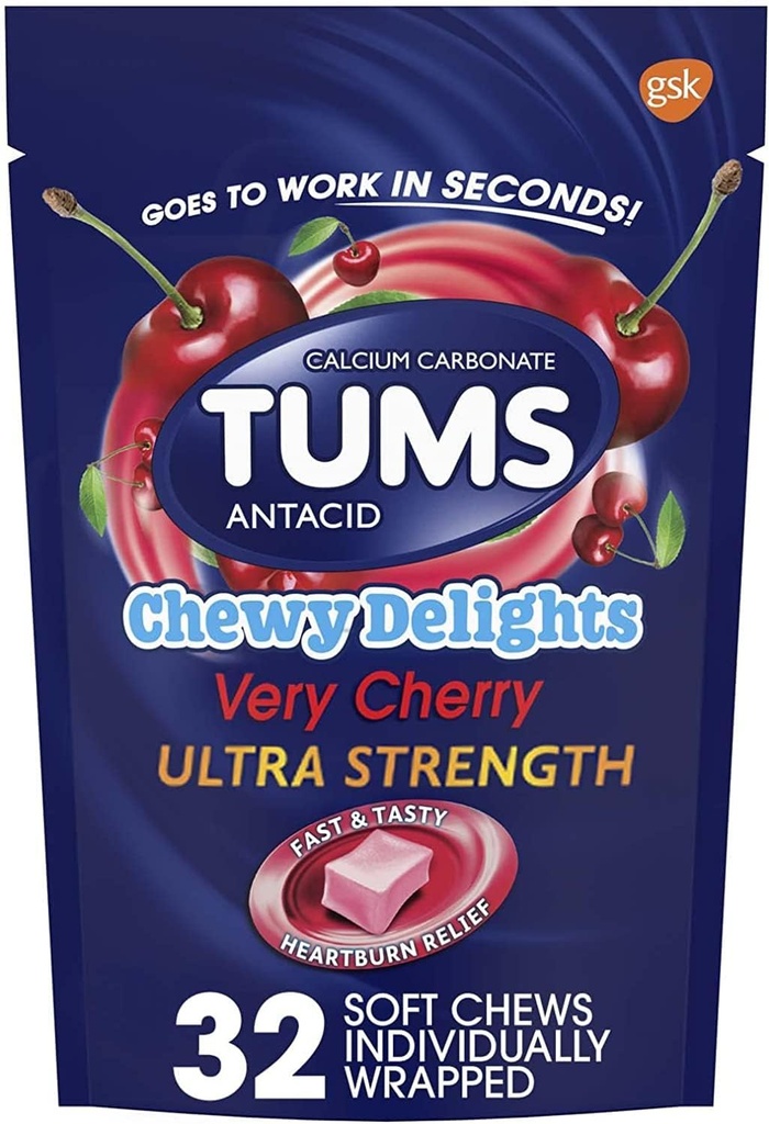 Tums Chewy Delights, Muy Cherry 32 ea Pack de 4 por TUMS