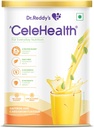 Bebida Nutricional Celehealth del Dr. Reddy, Suplemento Proteína para el uso diario, bajo índice glucémico, azúcar cero añadido, Saffron y Cardamon sabor, 400g, amarillo