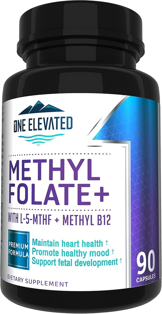 Doble fuerza &amp; Folato de metil más bioactivo! Formulado exclusivamente con Methylcobalamin de Grado Farmacéutico más Alto (B12), Niacin, B1, B2 B6. Funciona sinérgicamente para Max Results-3 Month Supply