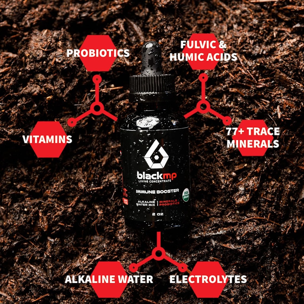 Immune Booster Drops - Farmacéutico Grade Fulvic & Humic Acids & USDA Certified Organic Probiotics. Restores Gut Health, fortalece las funciones del sistema inmunitario. - 2oz