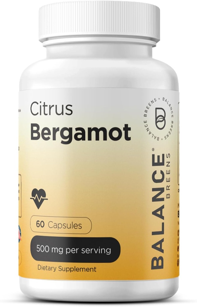 Citrus Bergamot 500mg, 60 Vegan Capsules - Advanced Bergamot Supplement for Metabolism (60 Count (Pack of 1))