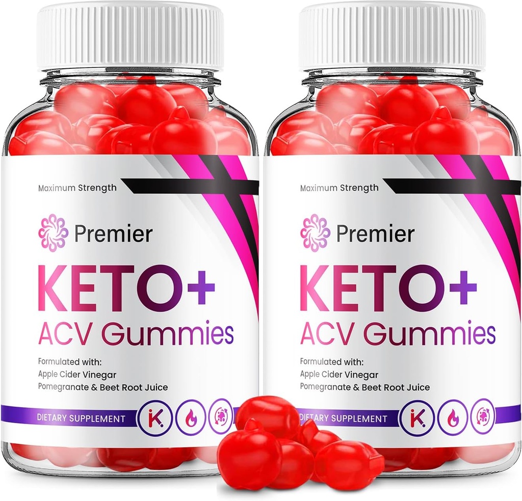 (2 Pack) Premier Keto ACV Gummies - Advanced Formula Premiere Keto Plus ACV Gummies Apple Cider Vinegar Premier ACV Dietary Supplement Reviews Men Women (120 Gummies)