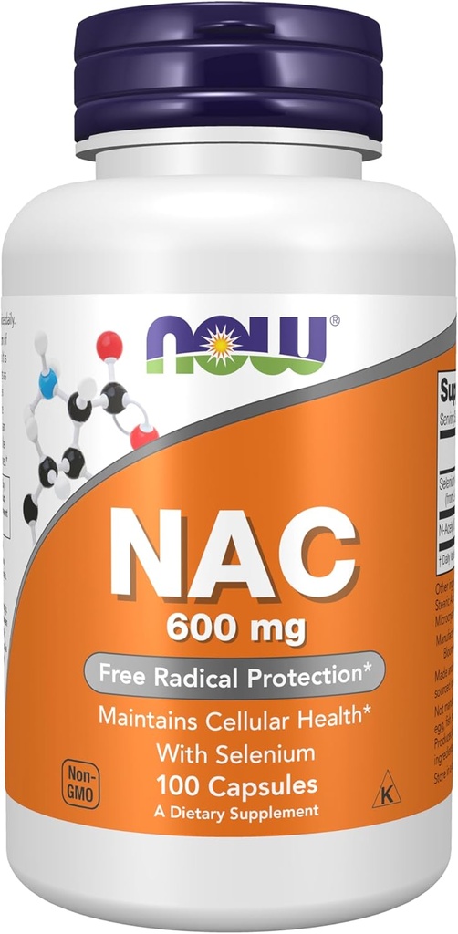 AHORA Suplementos, NAC (N-Acetyl Cysteine) 600 mg con Selenium 100 cápsulas