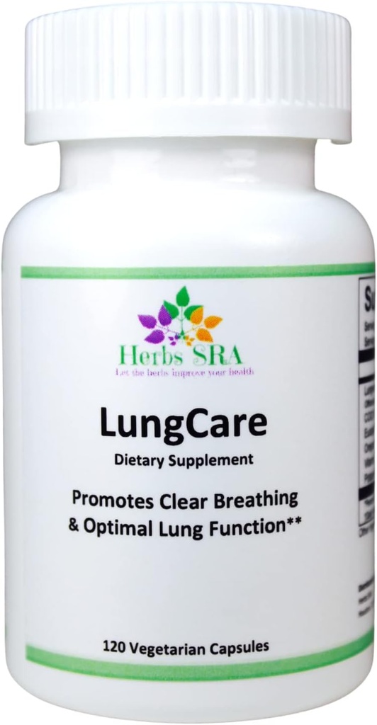 Herbs SRA Lung Cleanse " Detox Formula. Soporta la salud respiratoria de los pulmones, ayuda a limpiar la congestión de moco naturalmente. 120 cápsulas vegetarianas