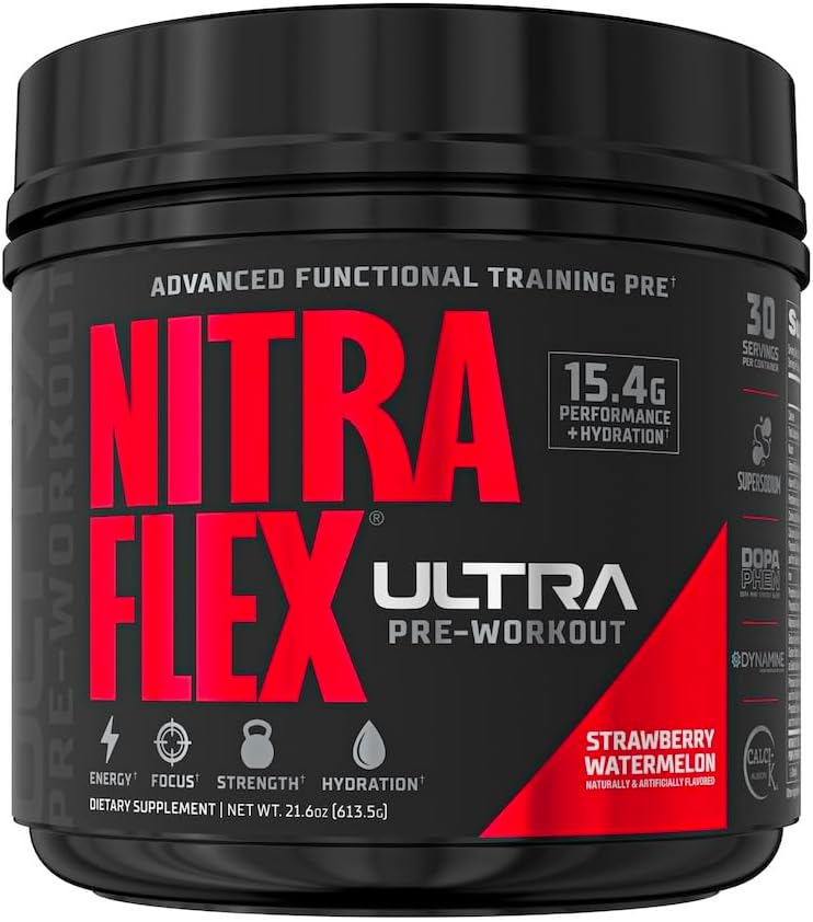 GAT SPORT Nitraflex Ultra Pre-Workout Suplemento (30 Servings, Strawberry Watermelon)