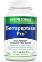 Enzyme Science Serrapeptase Pro, 120 cápsulas - Serratiopeptidase Suplemento para Sinus, Immune &amp; Cardiovascular Support