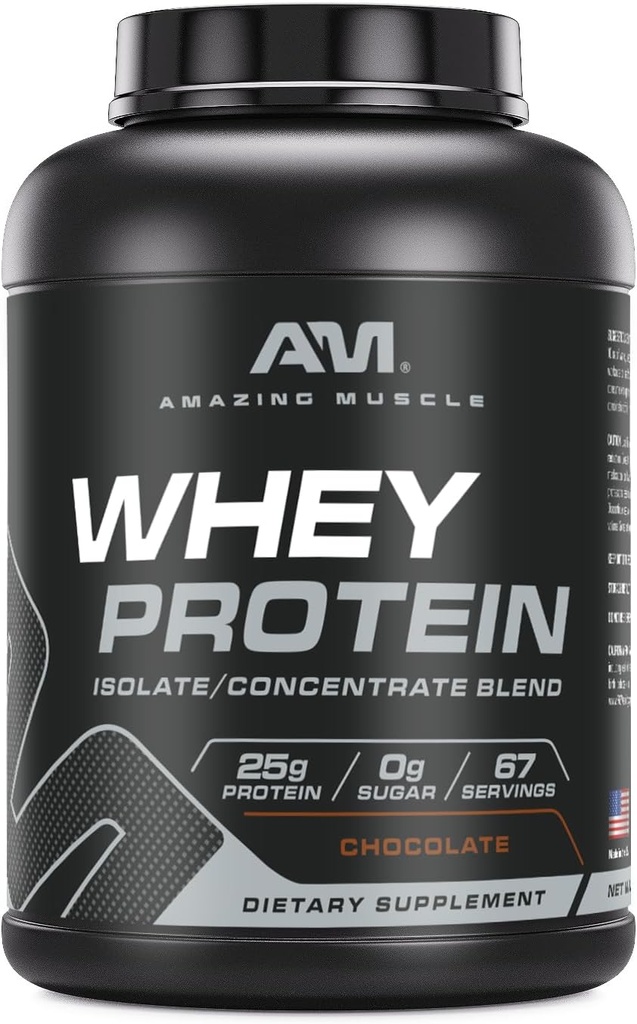 Increíble Muscle 100% Whey Protein Powder *Fórmula avanzada con Whey Protein Isolate como un Ingrediente primario junto con Concentrado de Proteína ultra filtrada (Chocolate, 5 lb)