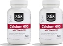 365 por mercado entero de alimentos Calcio con vitamina D3 Tabletas, 120 Cuenta (Pack de 2)