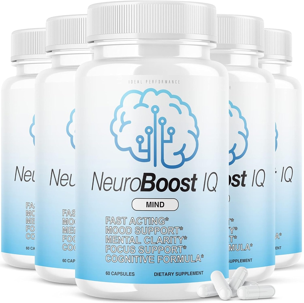 (5 Pack) Neuro Boost IQ Suplemento Cerebro Pills Mind Ben Carson Neurobooster Neuroboostiq (300 cápsulas)