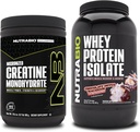 NutraBio Monohidrato de Creatina, Desflavorado, 300g y Whey Protein Isolate, Chocolate Dipped Macaroon, Suplemento Bundle - Muscle Energy, Lean Muscle Growth, Recovery, and Strength