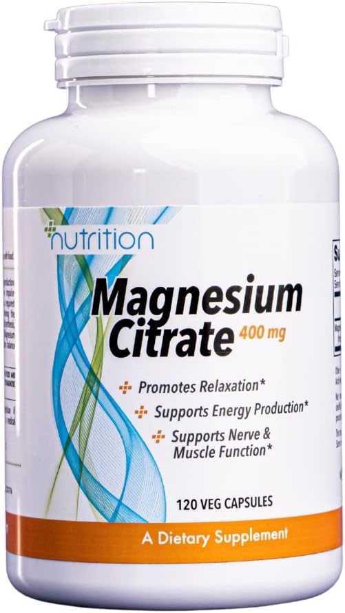 Suplemento dietético cápsulas, Citrato de Magnesio, Salud Nutricional, 120 cuenta, 400 mg