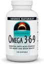 Fuente Naturales Omega 3-6-9, Complejo de ácido graso esencial para la salud cardíaca y cerebral* - 120 Softgels