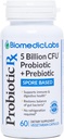 Probiótico Rx: 5 Billones CFU – Probiótico + Prebiótico - Fuente de 60 días - SBO - Apoyo Immune & Gut Health - Organismos basados en el suelo - No se requiere refrigeración