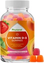 Chewable Vitamin D Gummies for Adults - Delicious Daily Vitamin D3 Gummies with D3 2000IU per Serving - Gluten and Gelatin Free Non-GMO Gummy for Adult Immunity Support (1 Month)
