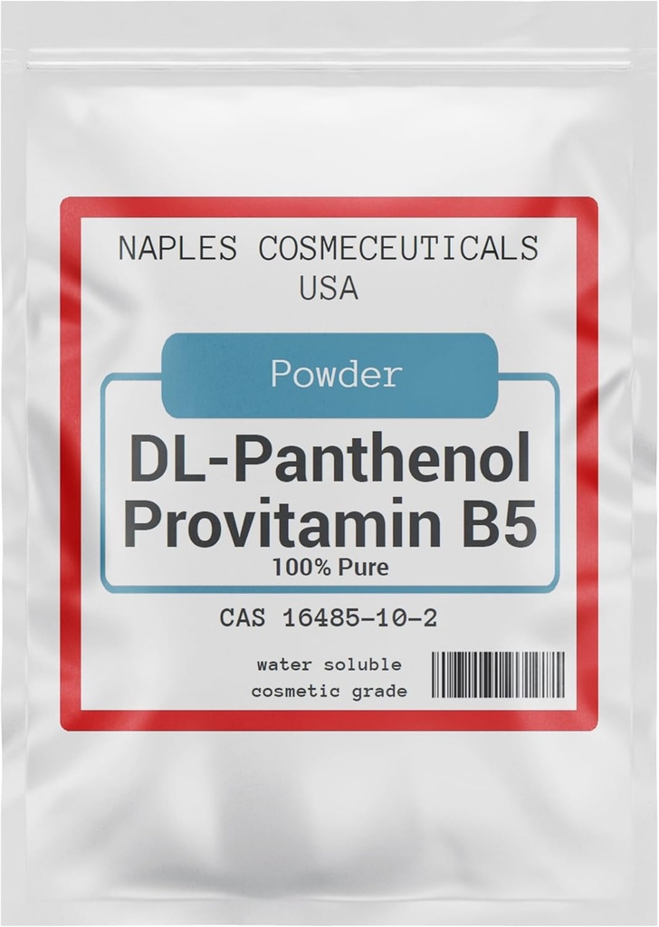 100% puro pantenol Powder, DL-Panthenol Powder, Provitamin B5 para el cuidado del cabello, piel, uñas Mousturizer profundo, uso en formulaciones cosméticas o Añadir a tus productos favoritos (2 oz)