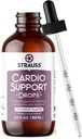 Strauss Naturals Cardio Support Drops – Natural Herbal Heart Health Supplement – Helps Maintain Healthy Cardiovascular System for Men and Women – Vegan &amp; Non-GMO – Spearmint Flavored – 100 ml Bottle