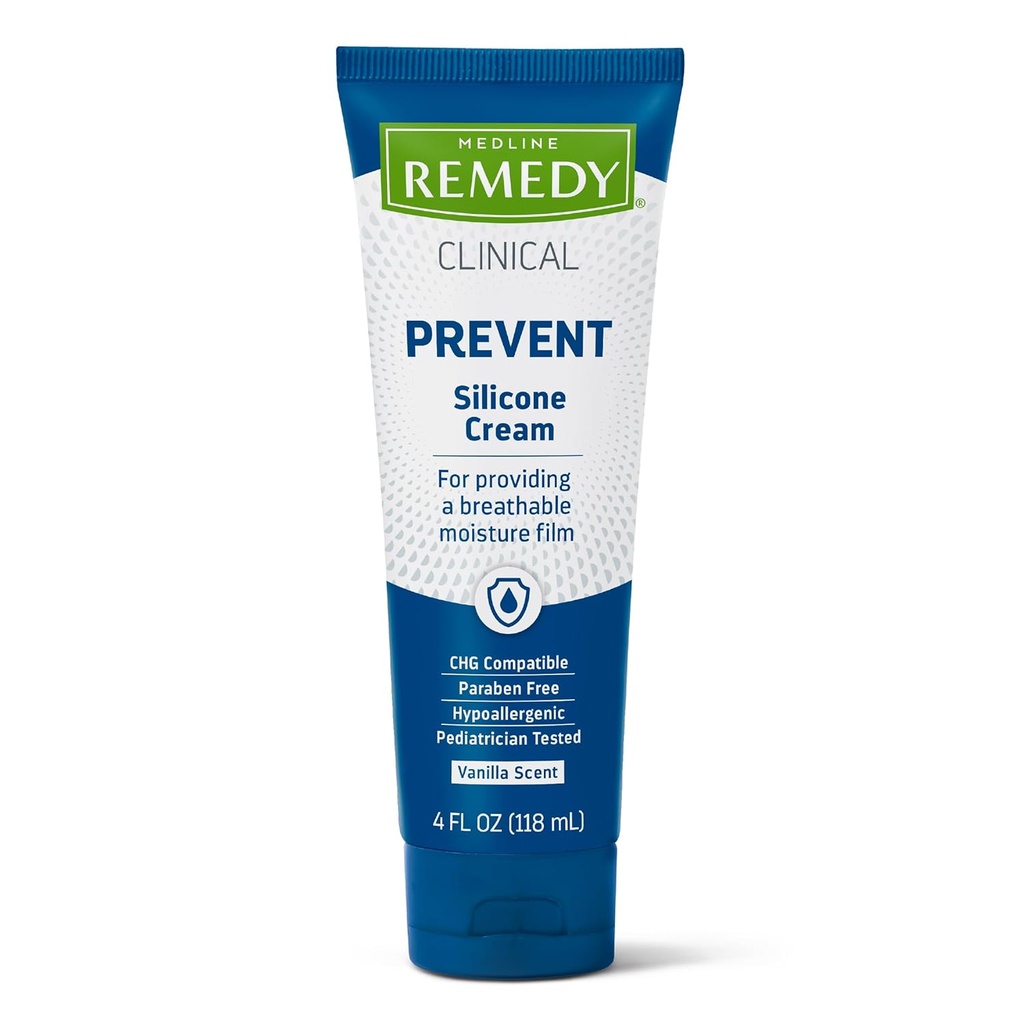 Crema de silicona clínica Medline Remedy, aroma de vainilla, 4 oz.