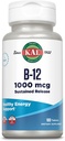 KAL Vitamina B12 1000mcg, Suplemento de liberación sostenida para energía saludable, metabolismo, salud cardíaca, apoyo a células nerviosas y rojas de sangre, Fórmula de larga duración, Vegan, 100 servicios, 100 tabletas