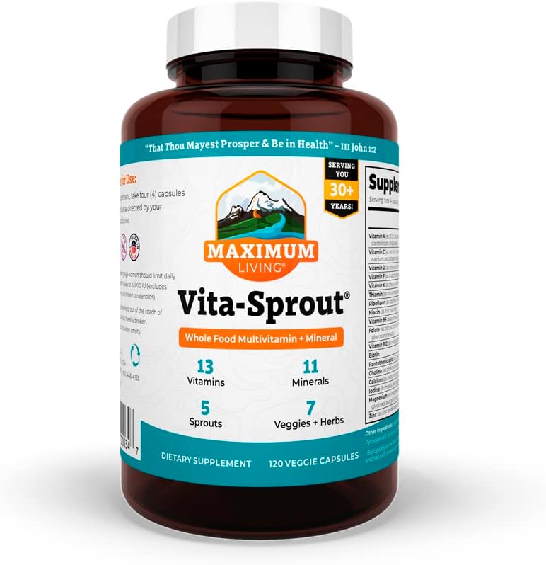 Vida máxima - Vita-Sprout Multivitamina de alimentación completa &amp; Phytonutrient Blend - 120 cápsulas