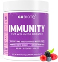 GOBIOTIX Vitamina C - Immune Defense Support Suplemento - Immunity Powder Wellness Booster - Vegan Superfood - Elderberry, Turmeric, B12 Suplemento de Vitamina, No GMO y Azúcar Libre (Berry)