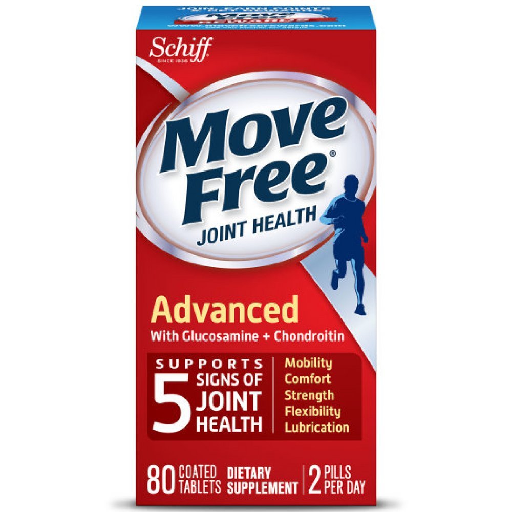 Move Free Advanced, 80 tablets - Joint Health Supplement with Glucosamine and Chondroitin (Pack of 5)