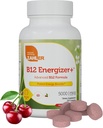 Zahler Energizer+ Vitamina B12-5000 mcg Vitamina B12 - Natural Cherry Flavor Lozenges Dissolvable - Kosher Gluten Free Non-GMO B12 Vitaminas 5000 mcg, Energy Boost, Made in USA (120 Cuenta)