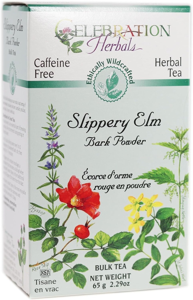 CELEBRACIÓN HERBALS deslizante Elm Bark Pwd Wc 65 gm, 2.29 onza