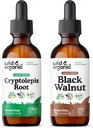 Wild &amp; Organic Cryptolepis Root Tincture 2 fl oz &amp; Black Walnut Tincture 2 fl oz