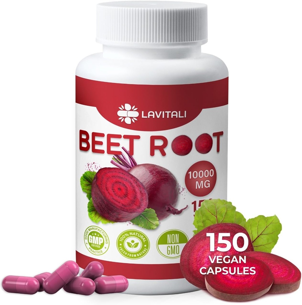150 Beet Root Extract Capsules, 1000mg por Serving, 100% Natural " Pure from Beet Root, No Gluten, No Sugar, Vegan Capsules, High Concentrated Herbal Beet Root Extract.