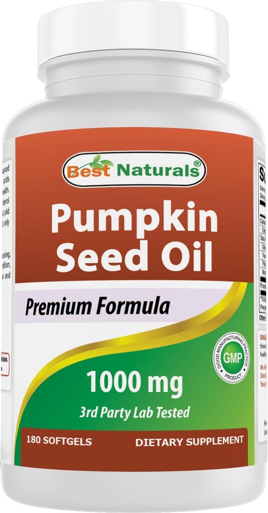 Mejores Naturales Pumpkin Seed Oil Bladder Control 1000 mg 180 Softgels