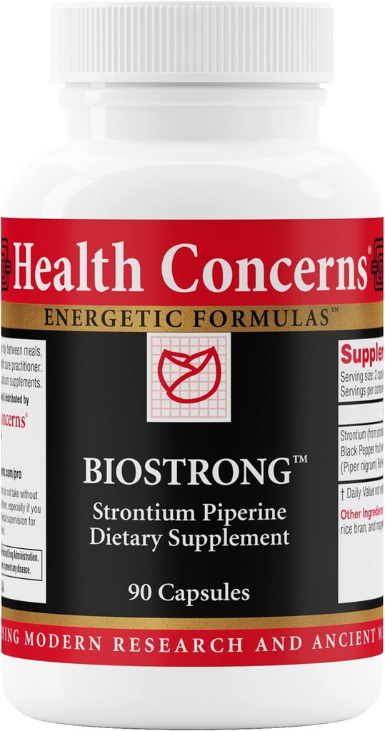 Salud Preocupaciones BioStrong – Bone Strength & Density Support Supplement – Strontium & BioPerine Black Pepper Extract for Joint Mobility – Chinese Herbal Blend for Men &amp; Women – 90 cápsulas
