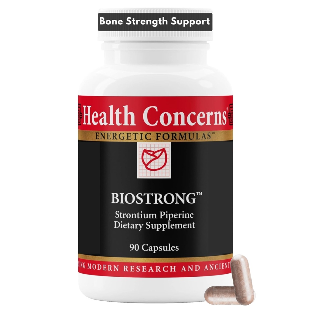 Salud Preocupaciones BioStrong – Bone Strength & Density Support Supplement – Strontium & BioPerine Black Pepper Extract for Joint Mobility – Chinese Herbal Blend for Men &amp; Women – 90 cápsulas