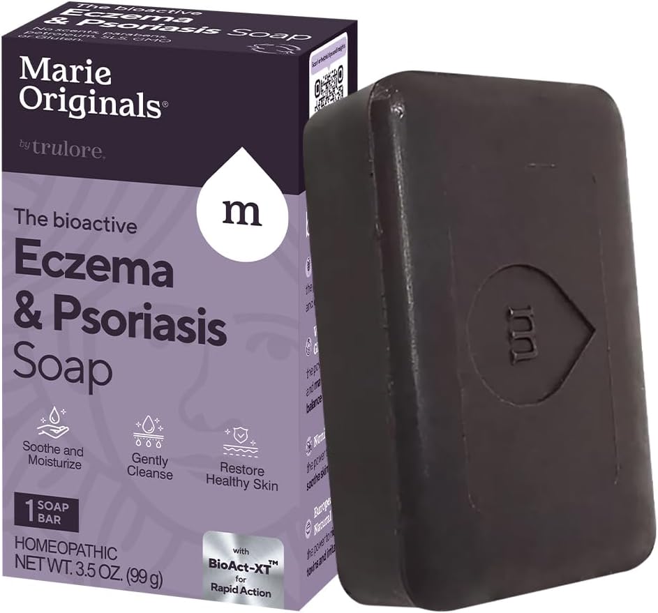 Marie Originals Eczema Face Soap Body Wash Bar – All Natural Psoriasis, Dermatitis Tratamiento para Dry Itchy Flaky Skin Relief – Gentle Detoxifying, Healing, Anti-Itch, Cleansing Skincare (Pack of 1)