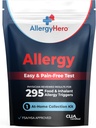 AllergyHero Kit de Pruebas de Alimentación Integral y Medioambiental con 295 Triggers para Adultos &amp; Niños – Fácil y Sin Dolor en el hogar Kit de Pruebas de Alergia con Resultados Precisos