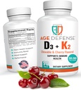 Vitamina D3 2000 UI con Tabletas Chewable K2-90 con Cherry Flavoring-Natural Energy Booster-Supports Vitality, Immune Health, " Global Wellness-Vitamin D3 con Vitamina K2 para Hombres y Mujeres
