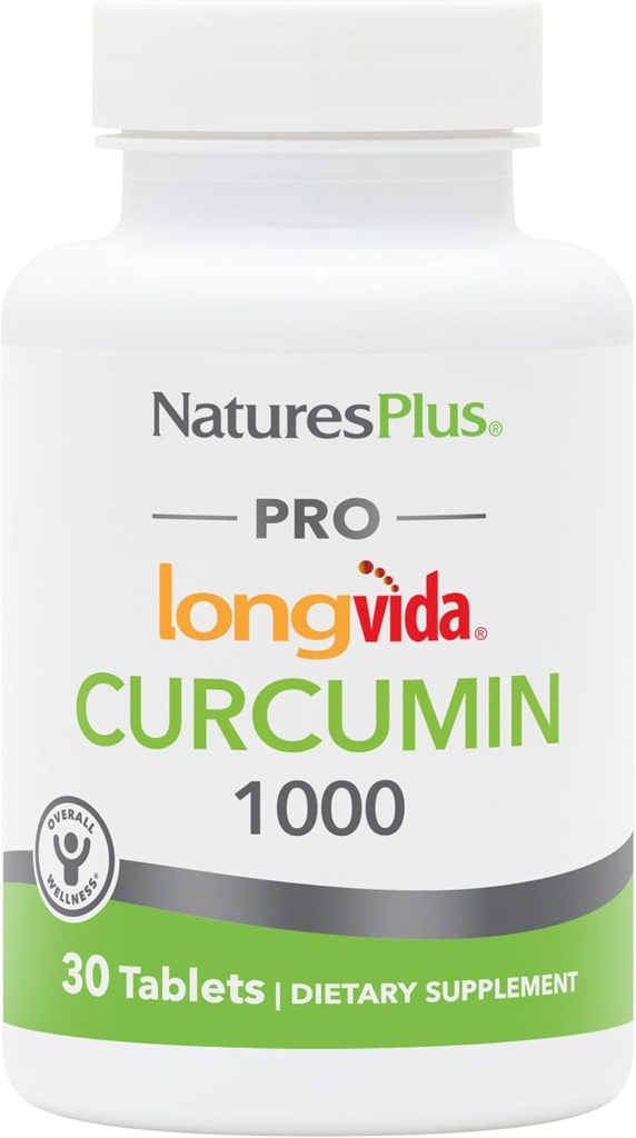 NaturesPlus PRO Longvida Curcumin 1000 mg - 30 Tablets - Promotes Healthy Free Radical Protection - Non-GMO, Vegan & Gluten Free - 30 Servings