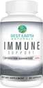 Best Earth Naturals Immune Support Supplement - Multi Vitaminas para Adultos con Vitamina C 30mg, Vitamina E 30 Iu, Turmeric, Mushroom, Suplemento de ajo &amp; 60 cápsulas