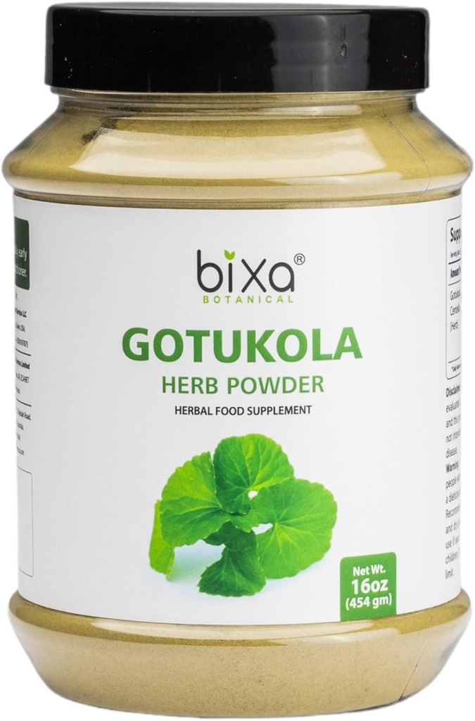 bixa BOTANICAL Gotu Kola (Centella Asiatica) Silencio Ayurvedic Natural Herbal Suplemento Puro Auténtico Premium Calidad Silencio Mejorar la Salud Global (16 onza (Pack of 1)