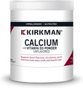 Kirkman - Calcio con Vitamina D3 Powder - 8 oz - Minerales Esenciales - Ayuda a mantener los huesos fuertes - Desflavorado