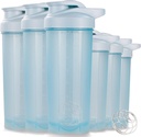 ShakerZoo-6 Pack-Protein Shaker Botellas para Mezclas Protein, Copas de Shaker para Mezclas Protein, 3 piezas 24 onzas y 3 piezas 20 onzas (Blue)