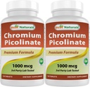 Mejores Naturales Chromium Picolinate 1000 mcg 120 Tablets (Pack of 2)