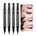 BINGBRUSH Doble cara Líquido delineador de sellos, Face Stamps maquillaje Extremely Negro impermeable delgado delgado delgado Tip High Negro Pigment Liquid Eyeliner & Seal (negro)