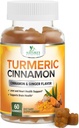 Turmérico Curcumin Suplemento Gummies - 95% Curcuminoides con Ginger Turmérico, Pepper Negro para la mejor absorción, Apoyo Conjunto Vegano de la Naturaleza, No GMO, Gluten Free, Tasty Cinnamon Flavor - 60 Gummies